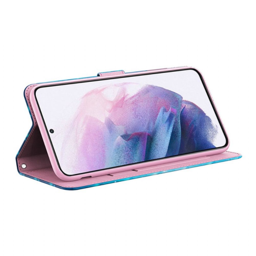 Folio-hoesje voor Samsung Galaxy A13 5G Vliegende Blauwe Vlinders