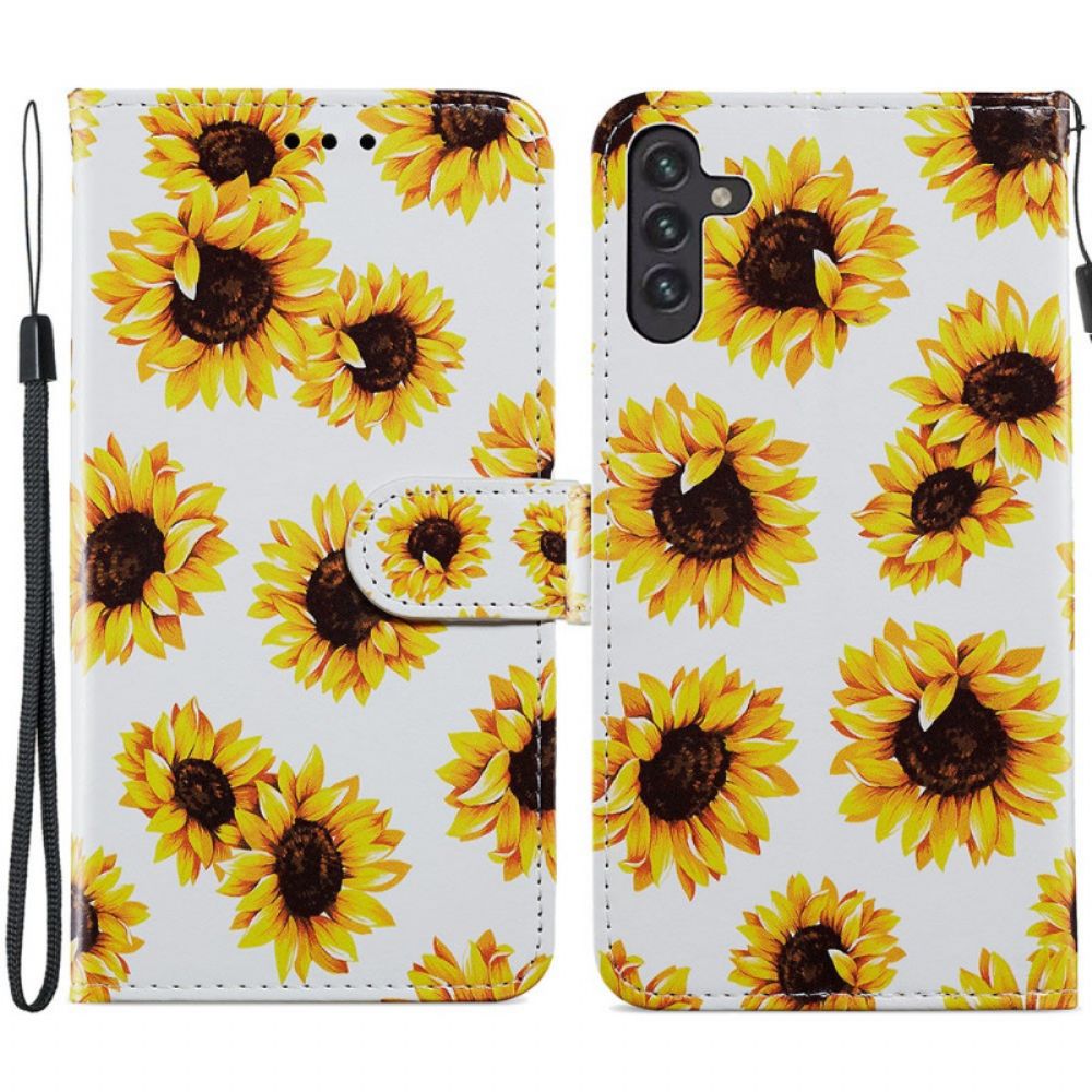 Folio-hoesje voor Samsung Galaxy A13 5G Zonnebloemen