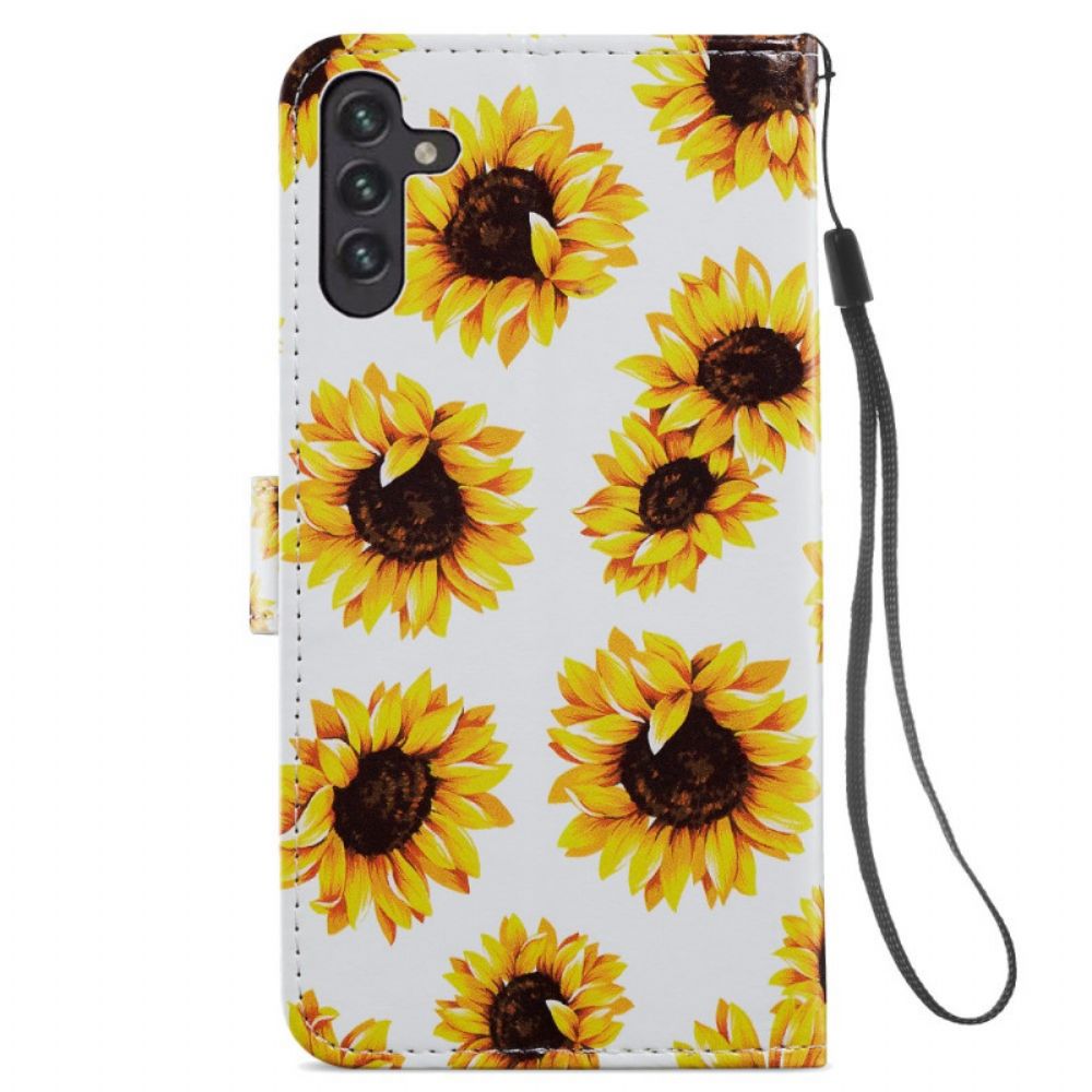 Folio-hoesje voor Samsung Galaxy A13 5G Zonnebloemen