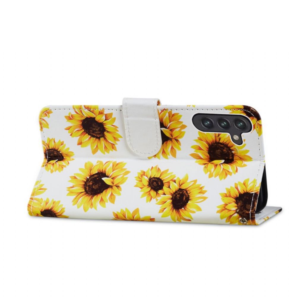 Folio-hoesje voor Samsung Galaxy A13 5G Zonnebloemen