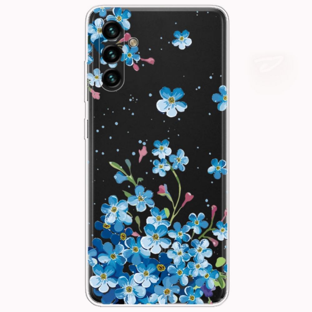 Hoesje voor Samsung Galaxy A13 5G Blauwe Bloemen