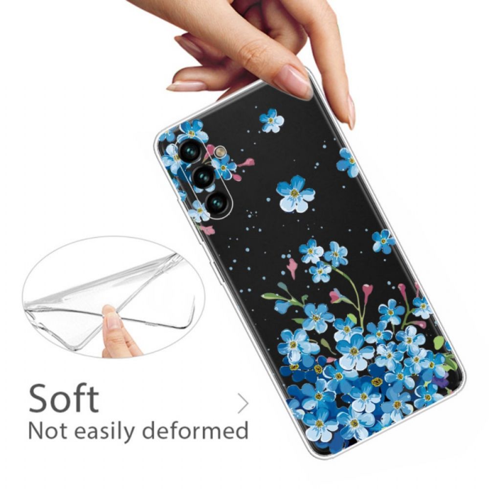 Hoesje voor Samsung Galaxy A13 5G Blauwe Bloemen