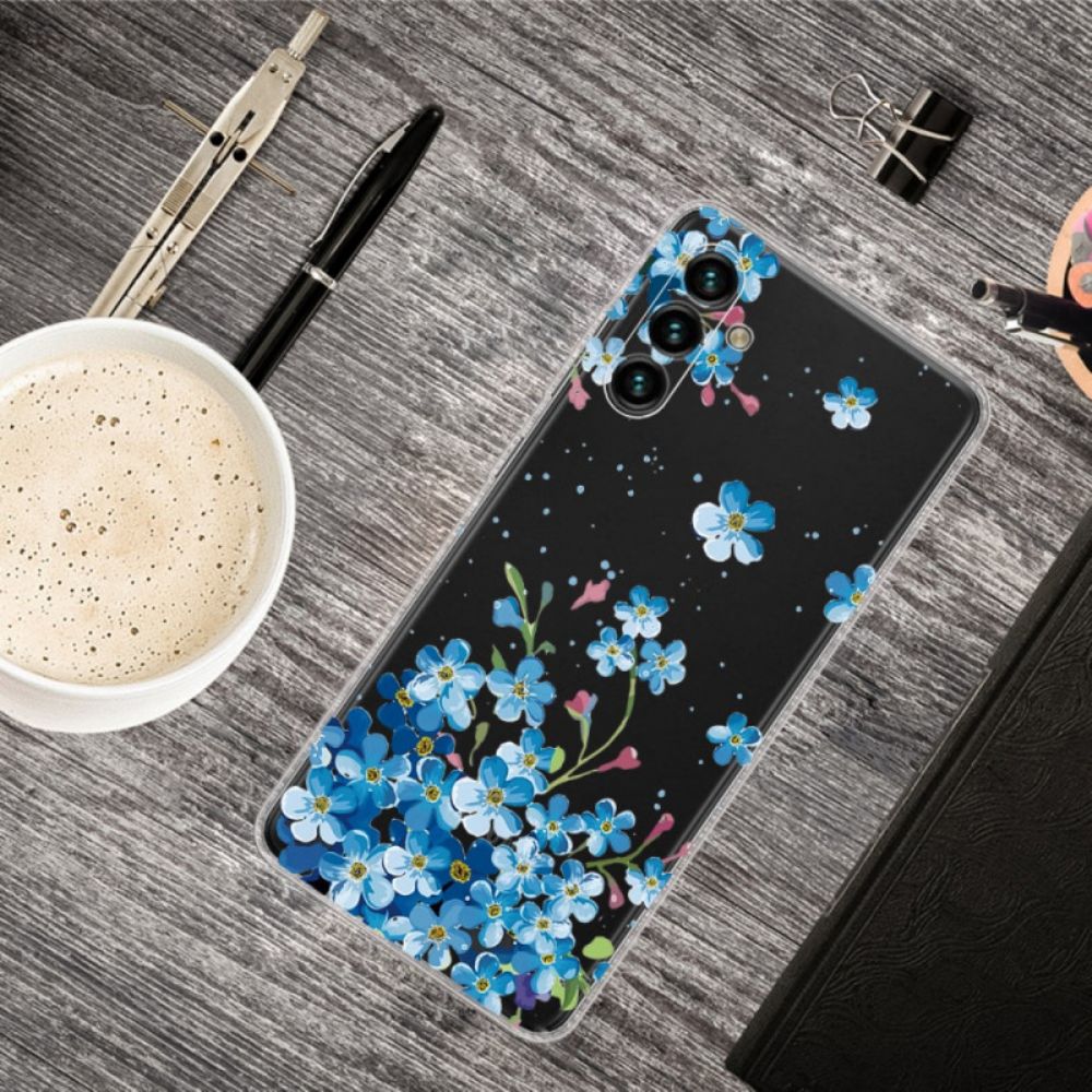 Hoesje voor Samsung Galaxy A13 5G Blauwe Bloemen