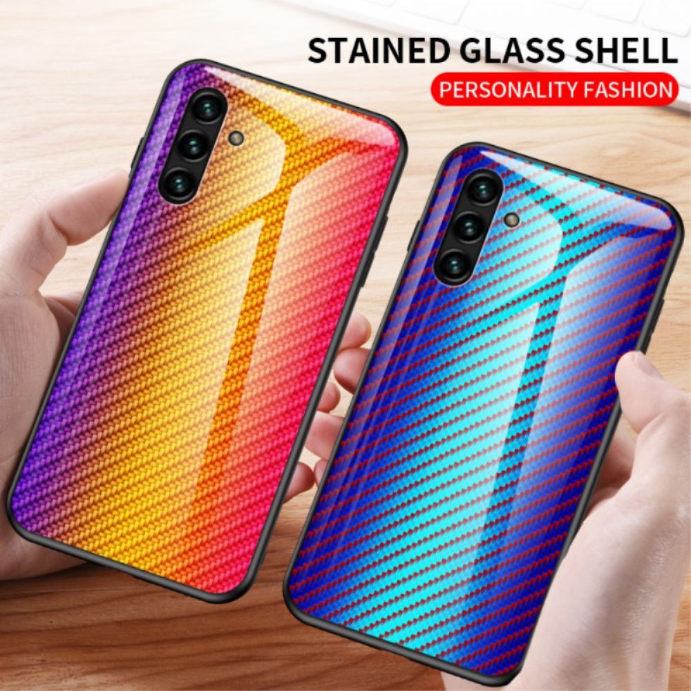 Hoesje voor Samsung Galaxy A13 5G Gehard Glas Van Koolstofvezel