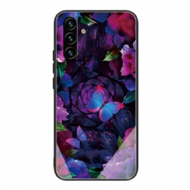 Hoesje voor Samsung Galaxy A13 5G Gehard Glas Vlinders Variatie