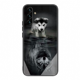 Hoesje voor Samsung Galaxy A13 5G Puppy Dream Gehard Glas