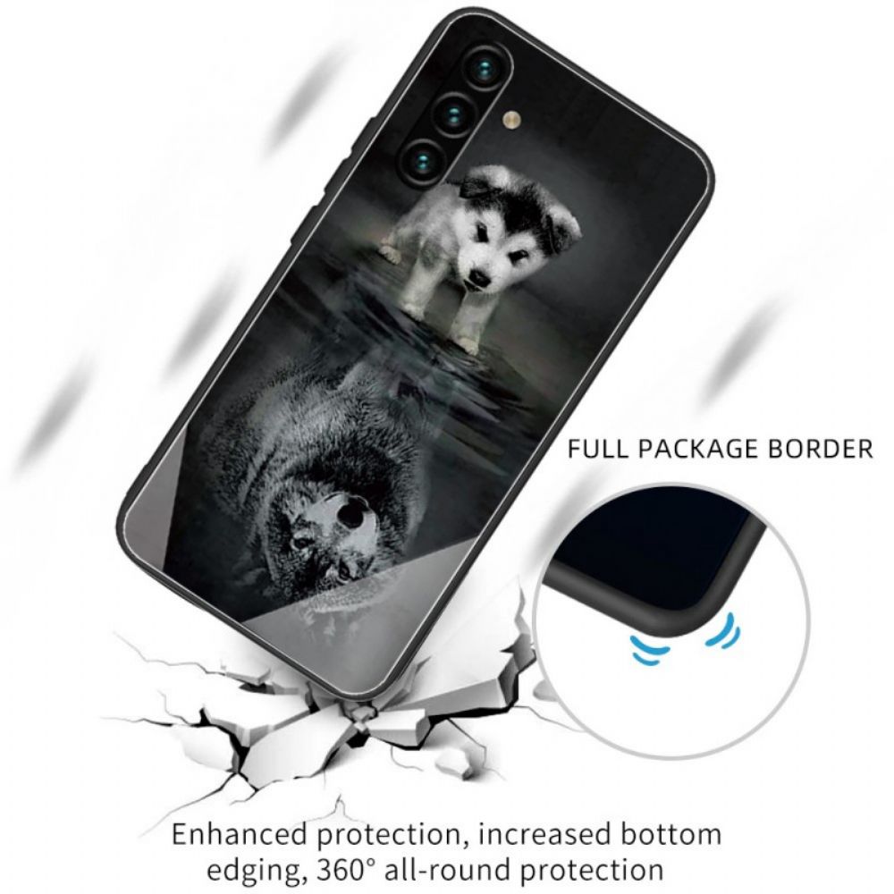 Hoesje voor Samsung Galaxy A13 5G Puppy Dream Gehard Glas