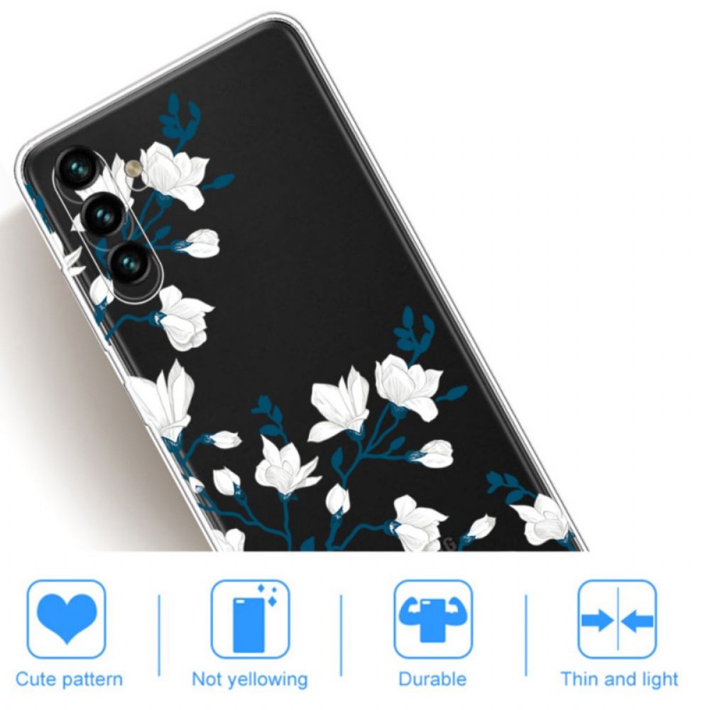 Hoesje voor Samsung Galaxy A13 5G Witte Bloemen