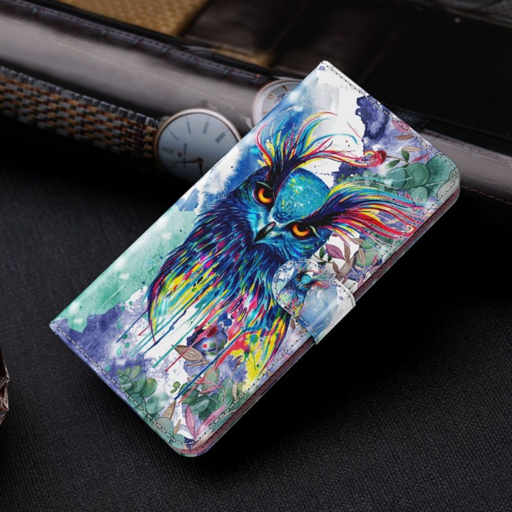 Leren Hoesje voor Samsung Galaxy A13 5G Aquarel Vogel