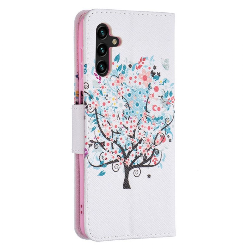 Leren Hoesje voor Samsung Galaxy A13 5G Bloemrijke Boom