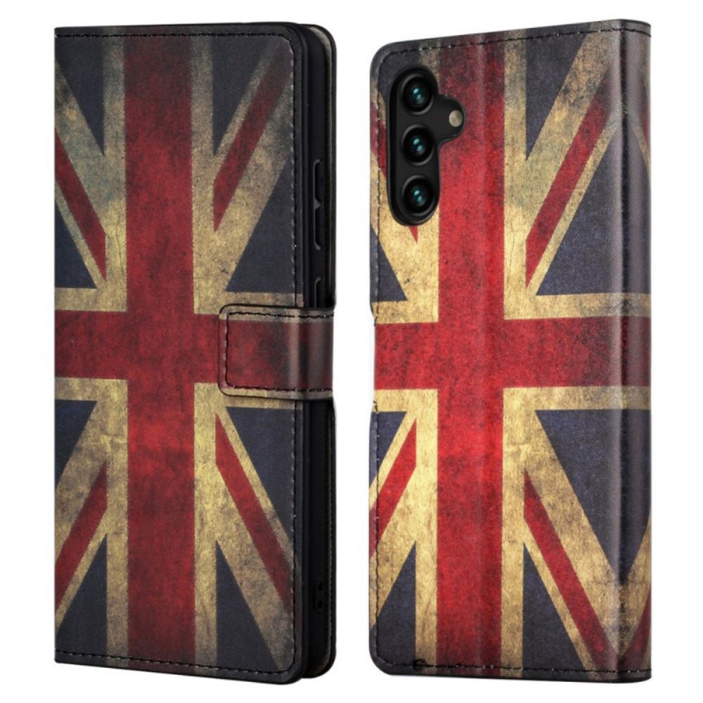 Leren Hoesje voor Samsung Galaxy A13 5G Engeland Vlag