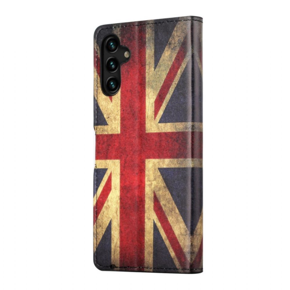 Leren Hoesje voor Samsung Galaxy A13 5G Engeland Vlag