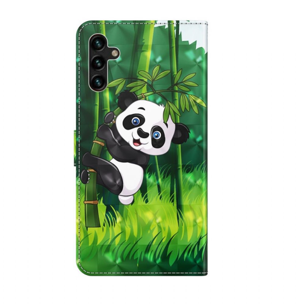 Leren Hoesje voor Samsung Galaxy A13 5G Panda En Bamboe