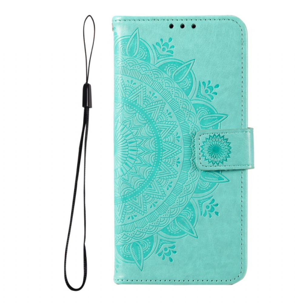 Leren Hoesje voor Samsung Galaxy A13 5G Zon Mandala