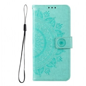 Leren Hoesje voor Samsung Galaxy A13 5G Zon Mandala