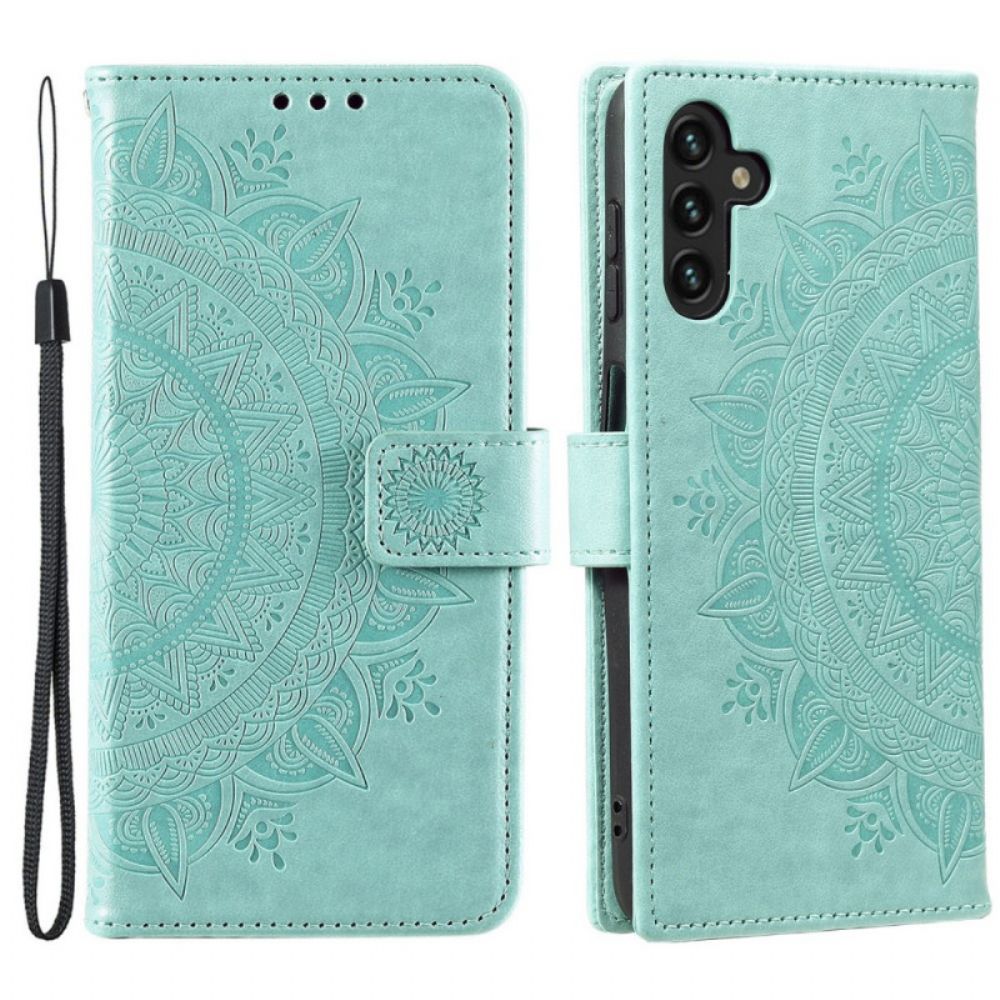 Leren Hoesje voor Samsung Galaxy A13 5G Zon Mandala