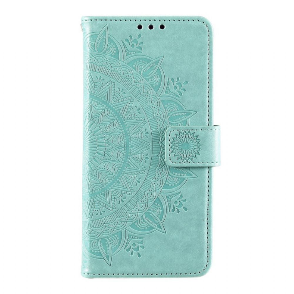 Leren Hoesje voor Samsung Galaxy A13 5G Zon Mandala