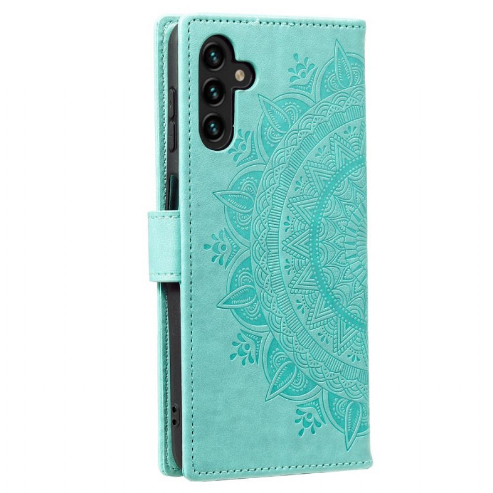 Leren Hoesje voor Samsung Galaxy A13 5G Zon Mandala