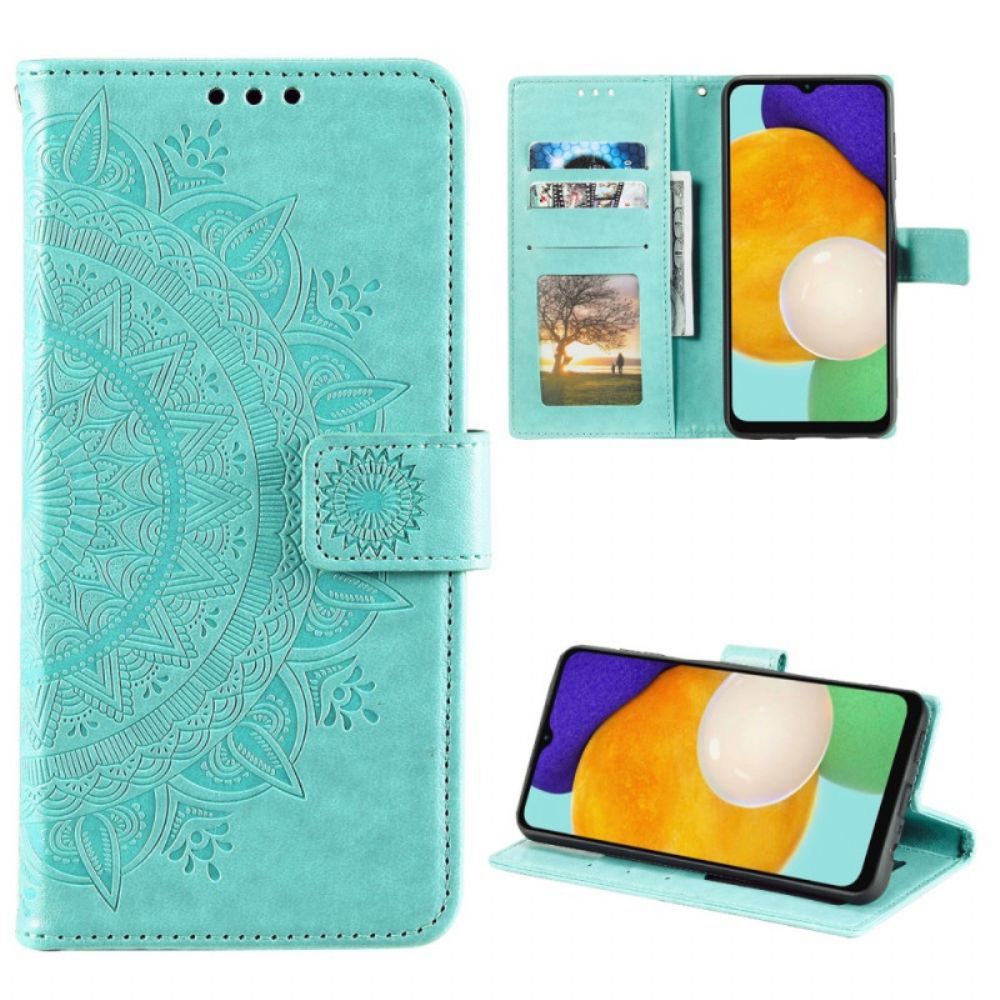 Leren Hoesje voor Samsung Galaxy A13 5G Zon Mandala