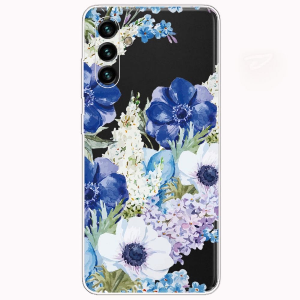 Telefoonhoesje voor Samsung Galaxy A13 5G Aquarel Blauwe Bloemen