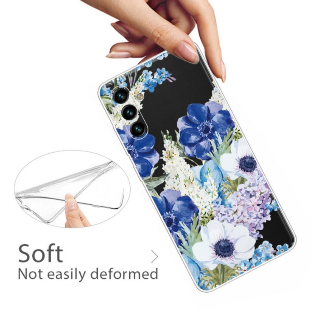 Telefoonhoesje voor Samsung Galaxy A13 5G Aquarel Blauwe Bloemen