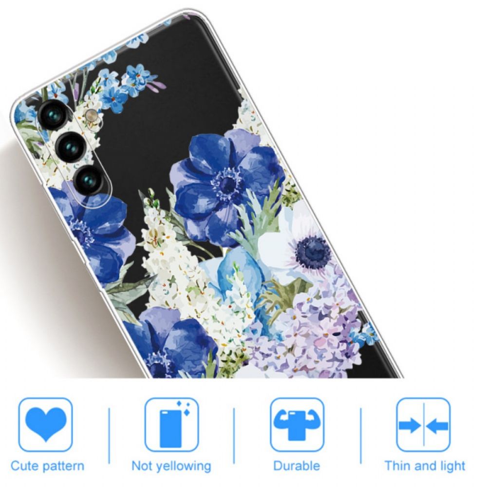 Telefoonhoesje voor Samsung Galaxy A13 5G Aquarel Blauwe Bloemen