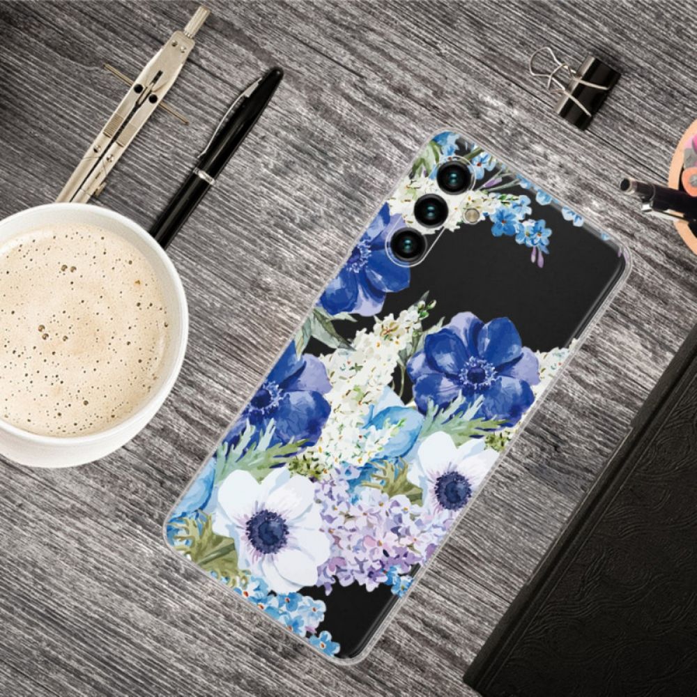 Telefoonhoesje voor Samsung Galaxy A13 5G Aquarel Blauwe Bloemen