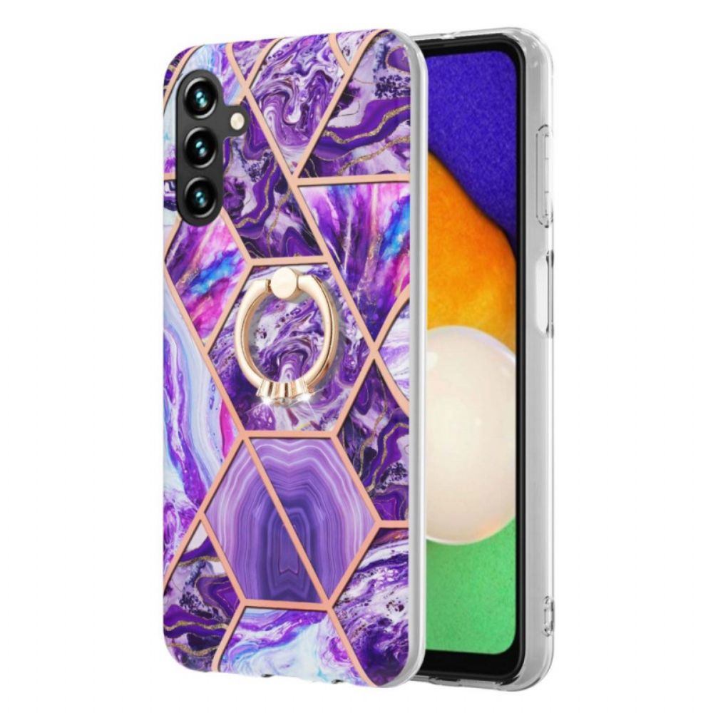 Telefoonhoesje voor Samsung Galaxy A13 5G Geometrisch Marmer Met Ringsteun