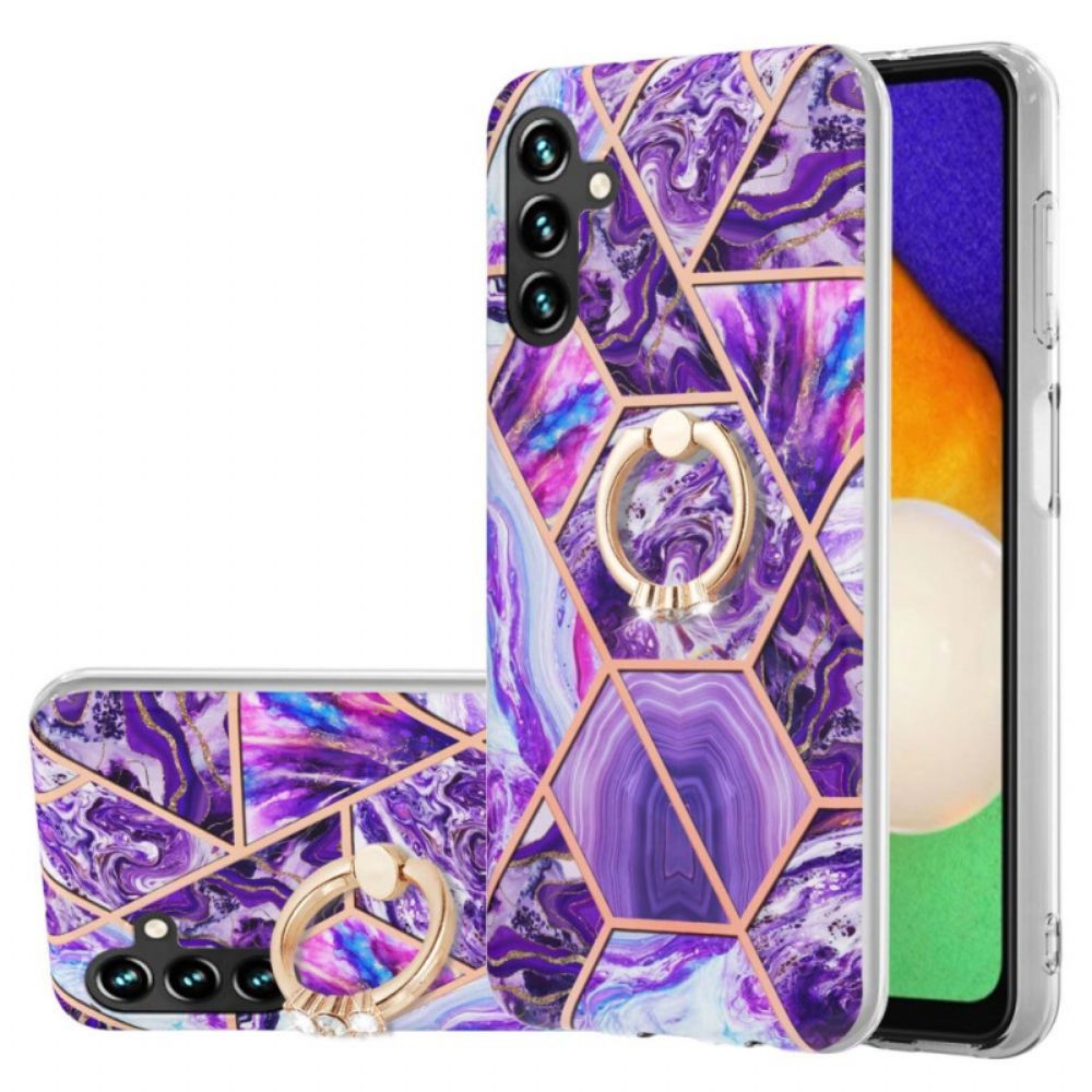 Telefoonhoesje voor Samsung Galaxy A13 5G Geometrisch Marmer Met Ringsteun