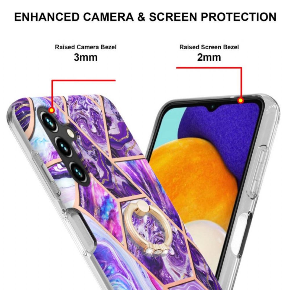 Telefoonhoesje voor Samsung Galaxy A13 5G Geometrisch Marmer Met Ringsteun