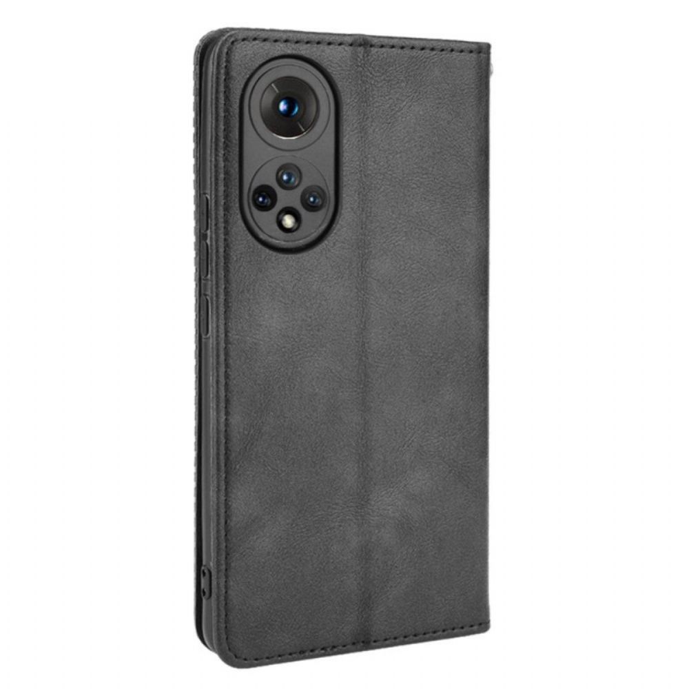 Bescherming Hoesje voor Huawei Nova 9 / Honor 50 Folio-hoesje Vintage Gestileerd Leereffect