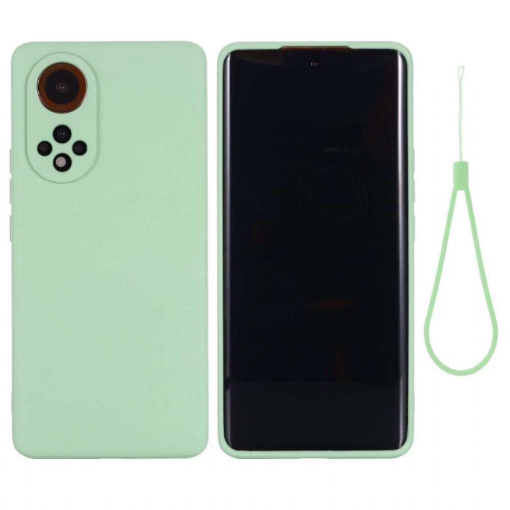 Hoesje voor Huawei Nova 9 / Honor 50 Vloeibare Siliconen Met Lanyard