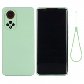 Hoesje voor Huawei Nova 9 / Honor 50 Vloeibare Siliconen Met Lanyard