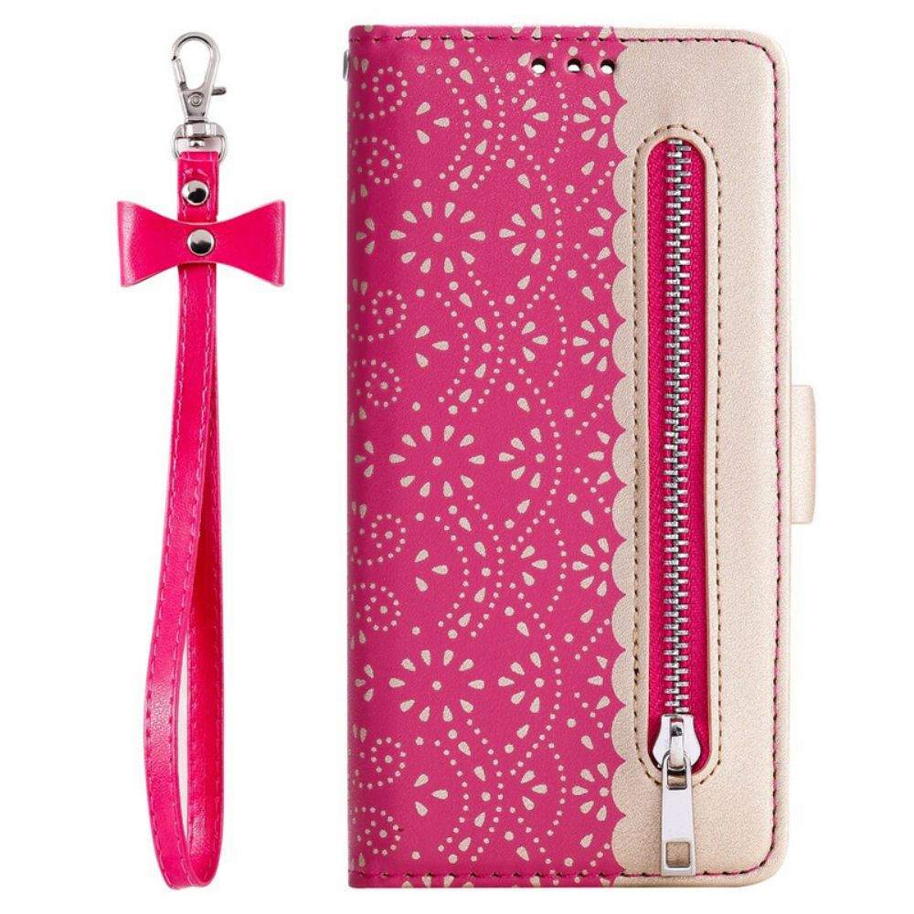 Folio-hoesje voor iPhone 6 / 6S Met Ketting Portemonnee Met Veters En Bandjes