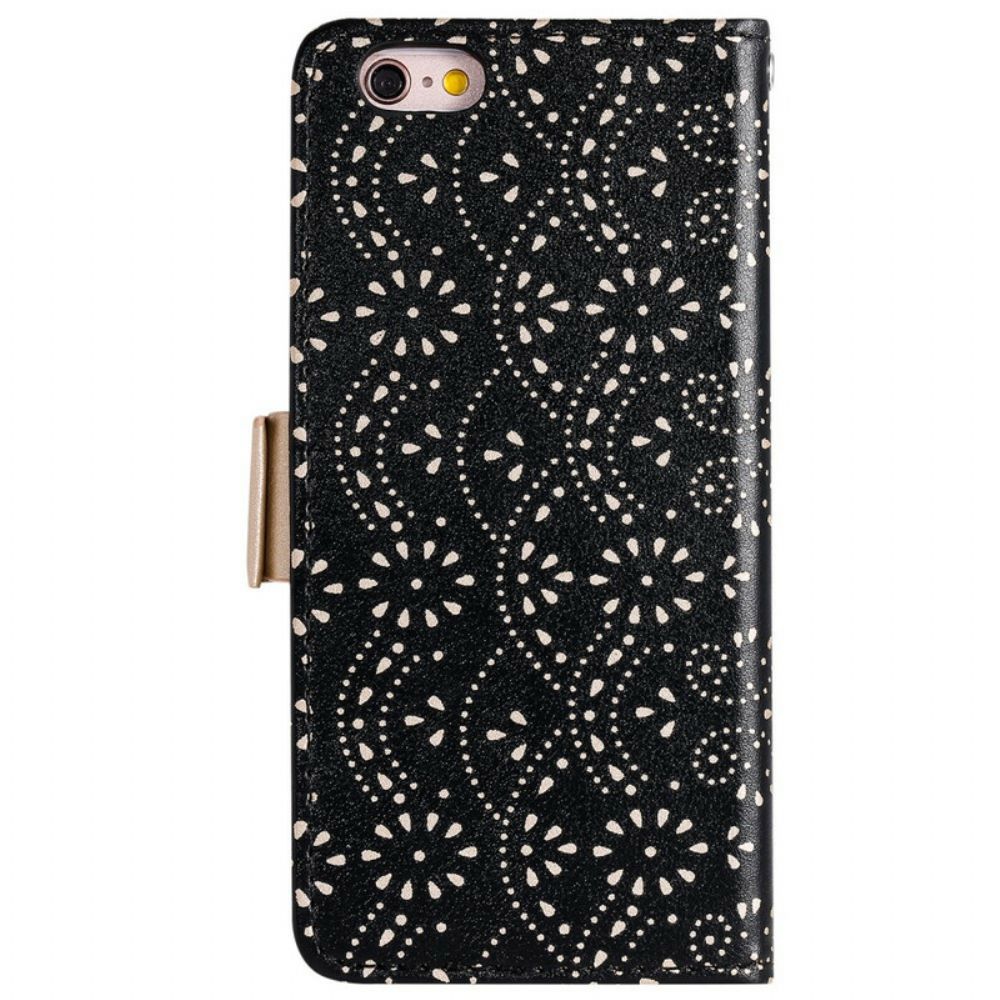 Folio-hoesje voor iPhone 6 / 6S Met Ketting Portemonnee Met Veters En Bandjes