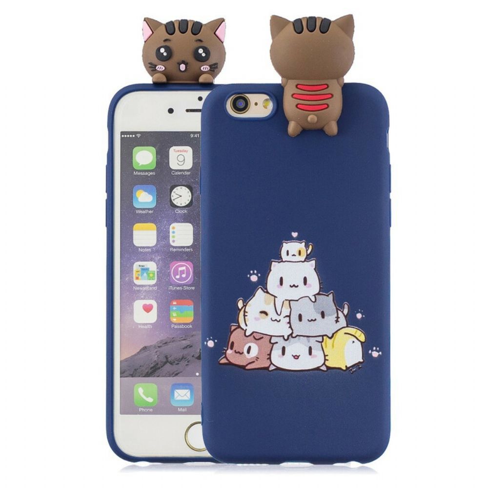 Hoesje voor iPhone 6 / 6S 3d Katten