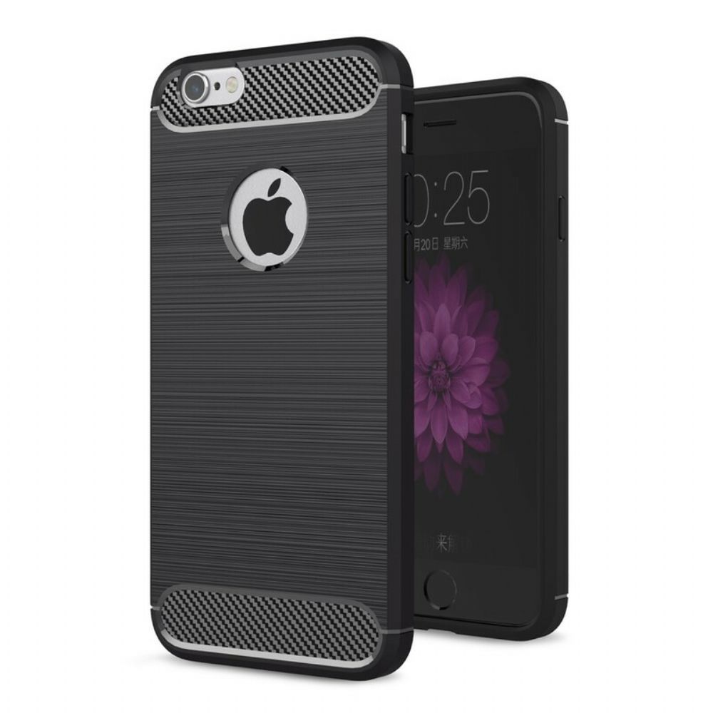 Hoesje voor iPhone 6 / 6S Geborstelde Koolstofvezel