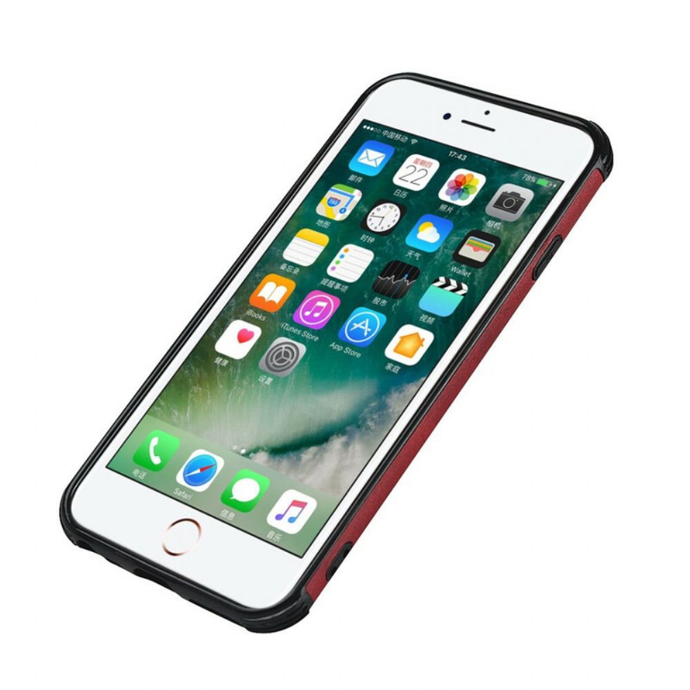 Hoesje voor iPhone 6 / 6S Tweekleurige Dubbele Kaarthouder