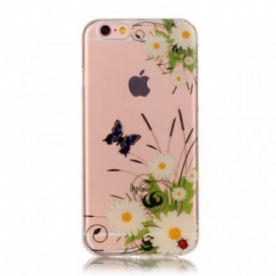 Telefoonhoesje voor iPhone 6 / 6S Transparante Mooie Madeliefjes