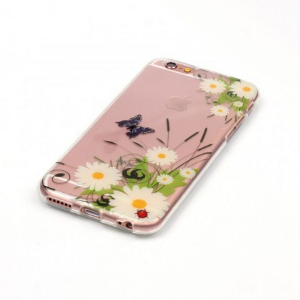 Telefoonhoesje voor iPhone 6 / 6S Transparante Mooie Madeliefjes