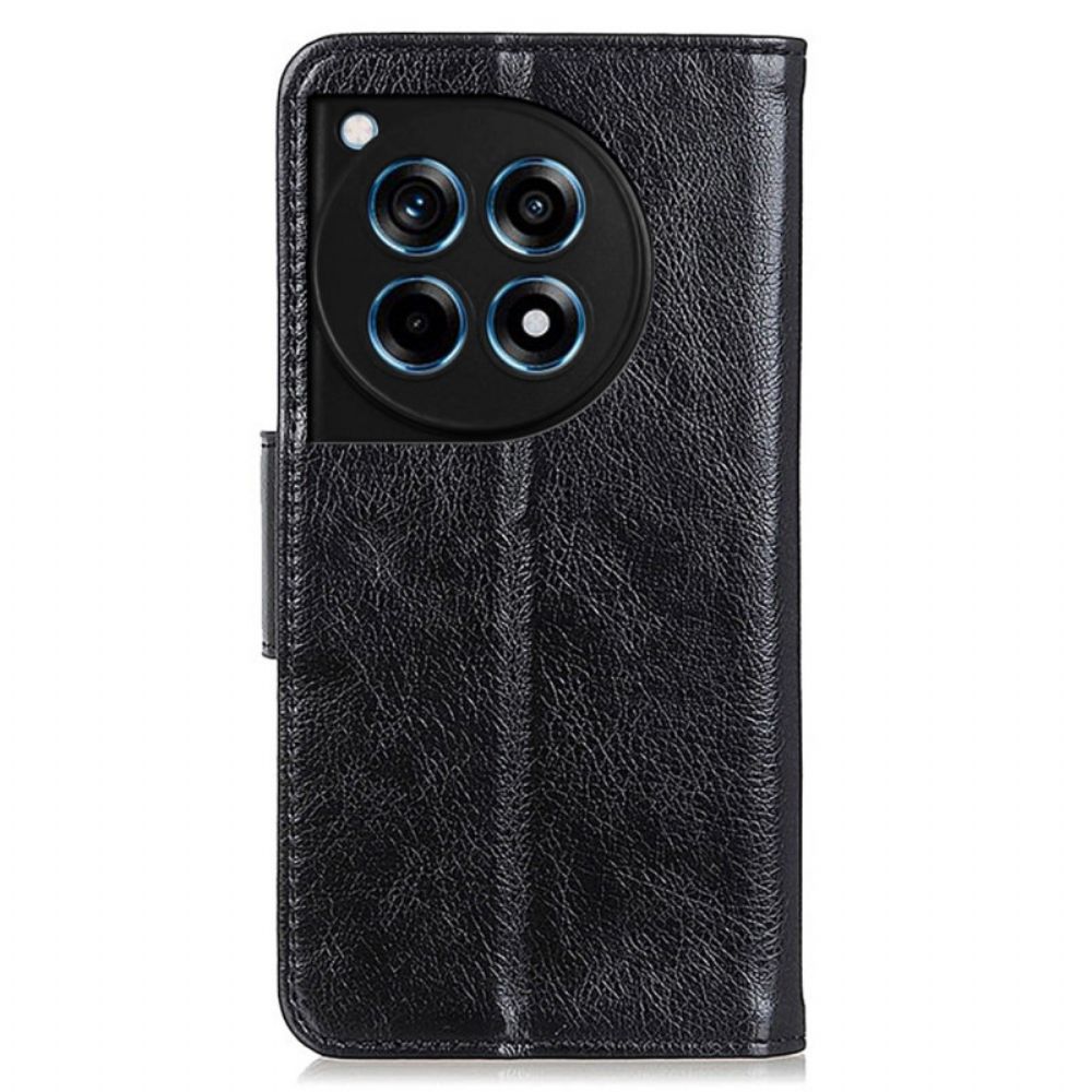 Flip Case Leren Oneplus 12r Nappatextuur