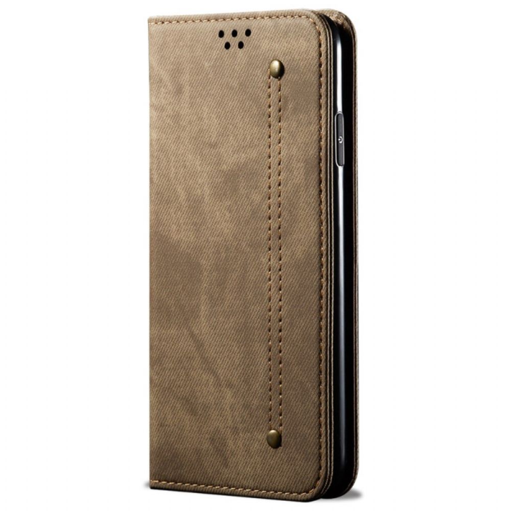 Folio-hoesje Oneplus 12r Jeansstof Bescherming Hoesje