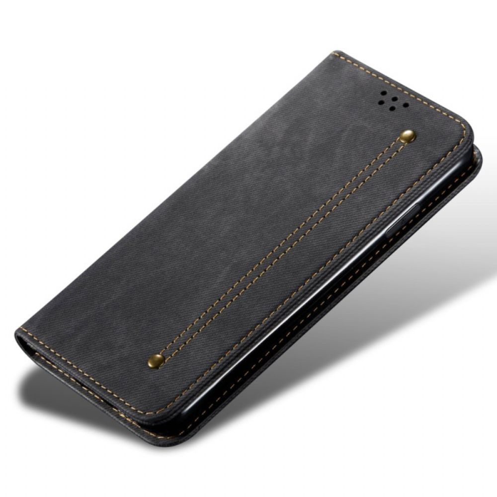 Folio-hoesje Oneplus 12r Jeansstof Bescherming Hoesje