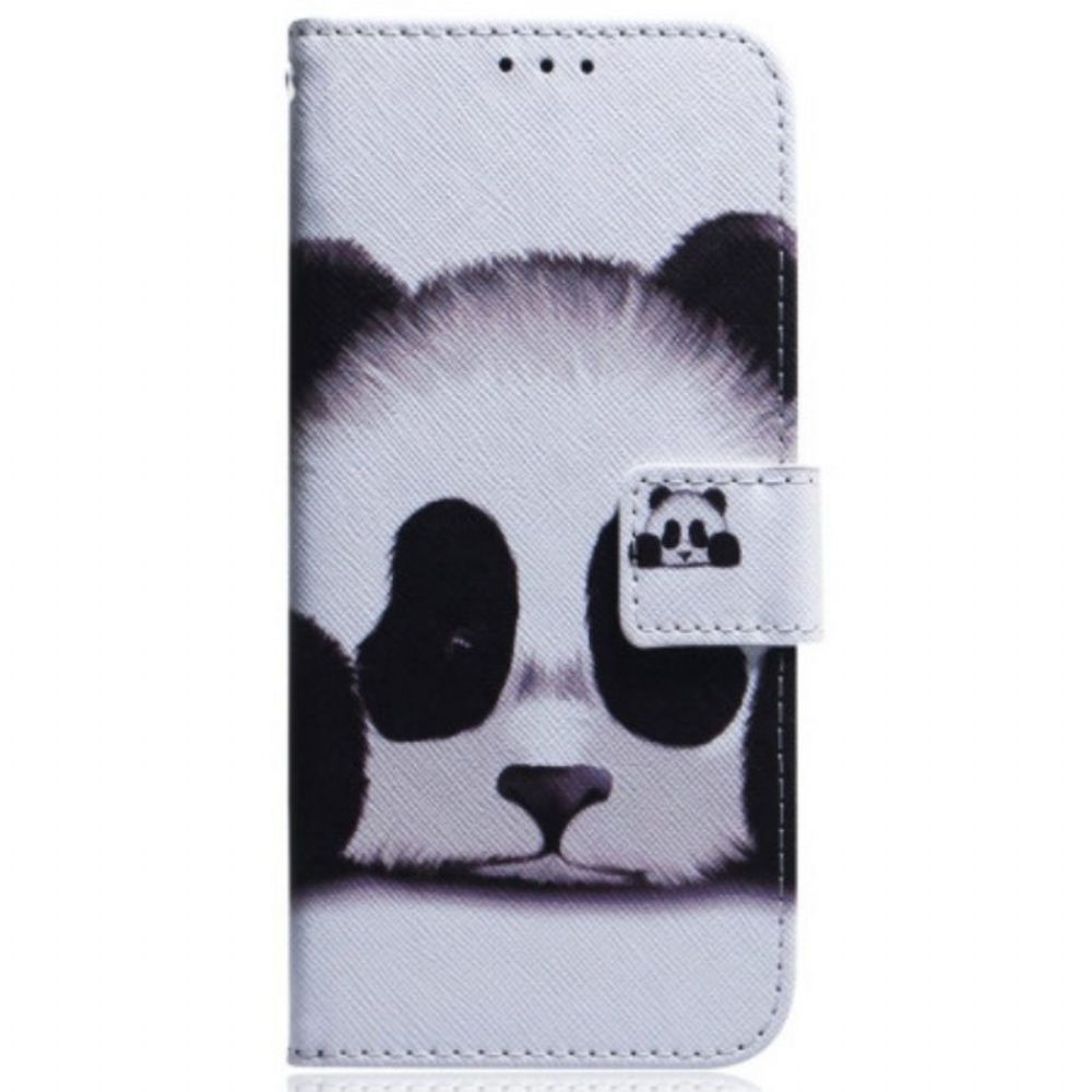 Flip Case voor Honor Magic 5 Lite Met Ketting Strakke Panda