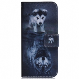 Folio-hoesje voor Honor Magic 5 Lite Met Ketting Strappy Puppy-droom