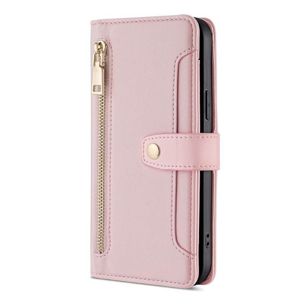 Folio-hoesje voor Honor Magic 5 Lite Portemonnee Leren Portemonnee Met Lanyard En Schouderriem