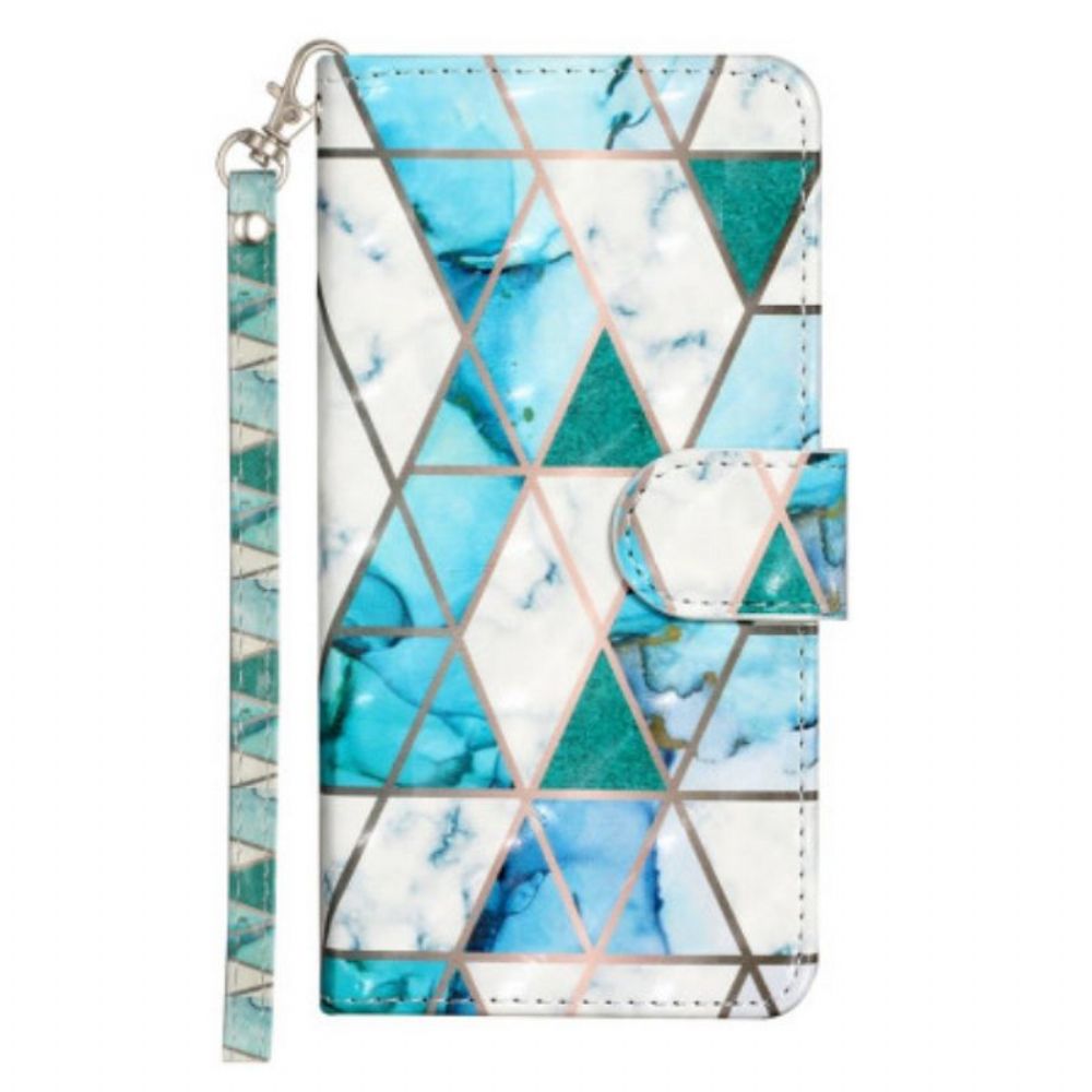 Flip Case voor Samsung Galaxy A14 / A14 5G Met Ketting Imitatie Lakleer