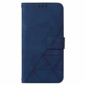 Folio-hoesje voor Samsung Galaxy A14 / A14 5G Driehoeken Met Lanyard