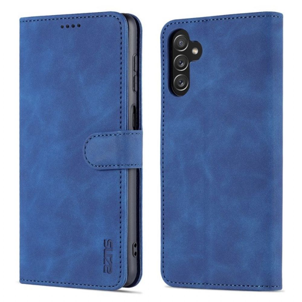 Folio-hoesje voor Samsung Galaxy A14 / A14 5G Klassiek Leereffect Azns