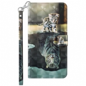 Folio-hoesje voor Samsung Galaxy A14 / A14 5G Met Ketting String Hond